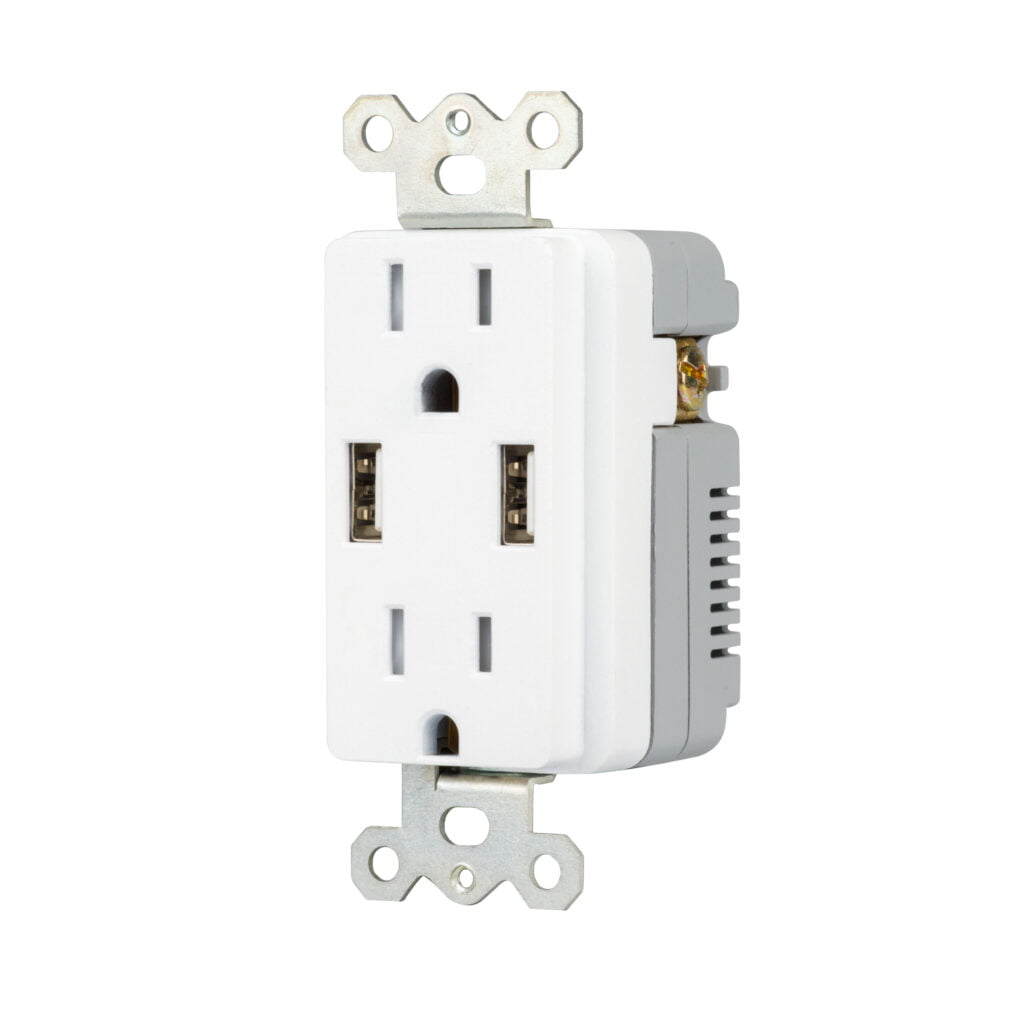 Legrand Pass And Seymour PlugTail 20-Amp 125-volt Tamper Resistant Commercial Decorator USB Outlet Type A/C, White PTTR20ACUSBW At - View #8